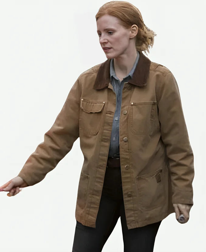  Jessica Chastain Interstellar Brown Cotton Jacket