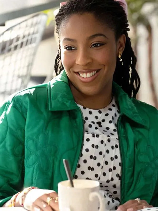 Jessica Williams Shrinking Polyester Green Jacket