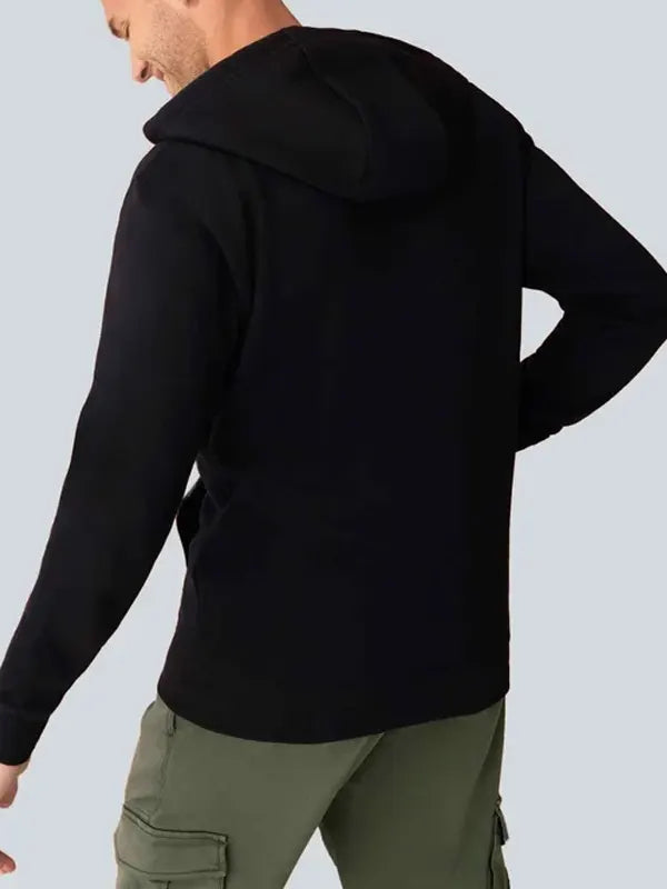 Johnathan Legros Men Fit Black Zipper Hoodie