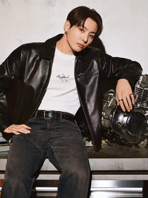 Jungkook Calvin Klein Leather Jacket