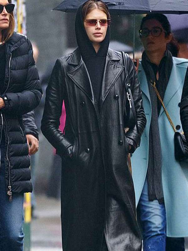 
  The Matrix Kaia Gerber Black Leather Coat