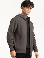 Kelly Smitham Regular Fit Dark Grey Zipper Hoodie