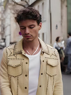 

Kevin Dias Emily In Paris S04 Yellow Leather Jacket