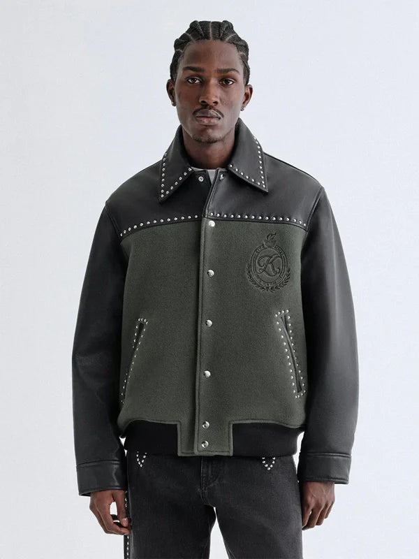 Kith-Combo-Varsity-Leather-Jacket
