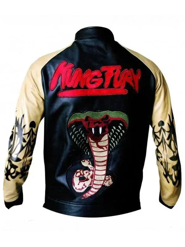 Kung Fury Cobra Bomber Leather Jacket Zing Apparel