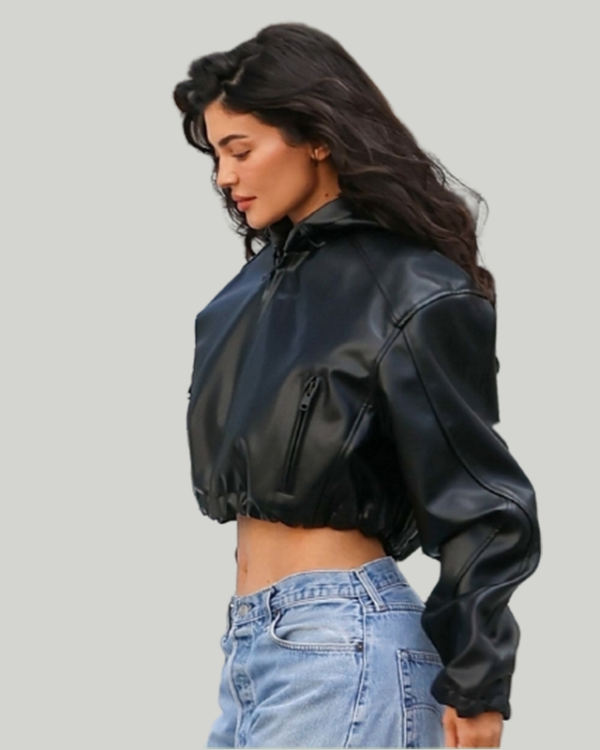 Kylie Jenner Cropped Leather Jacket
