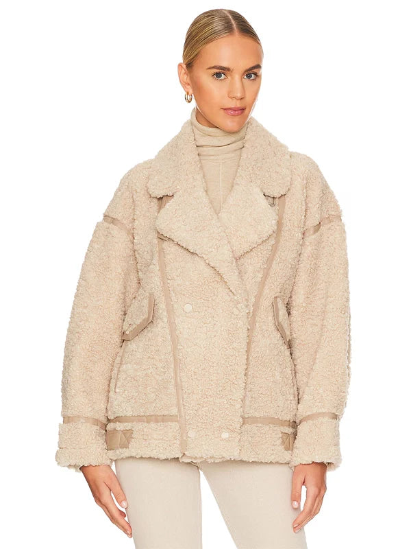 LAMARQUE-Badu-Faux-Shearling-Jacket-Beige