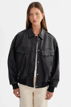 LAMARQUE Trevanna Leather Bomber Jacket