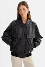 LAMARQUE Trevanna Leather Bomber Jacket