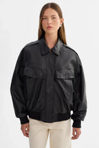 LAMARQUE Trevanna Leather Bomber Jacket