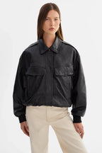 LAMARQUE Trevanna Leather Bomber Jacket