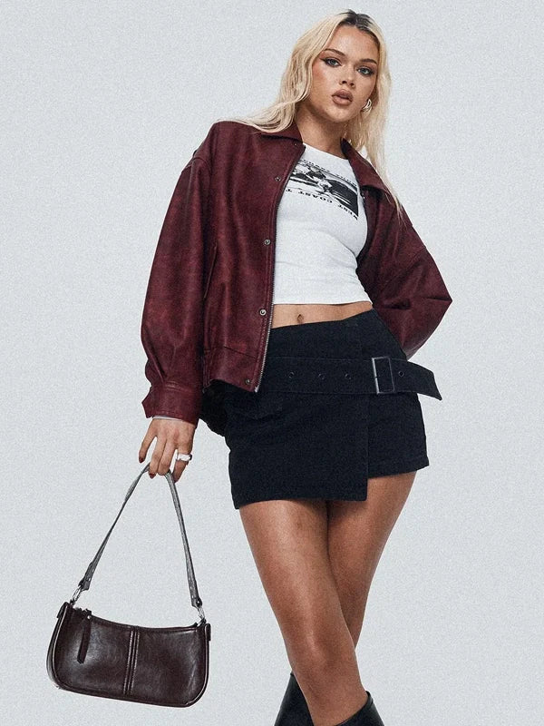 LIONESS-Womens-Kenny-Bomber-Jacket-In-Burgundy