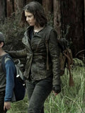 

 The Walking Dead Maggie Rhee Black Leather Jacket