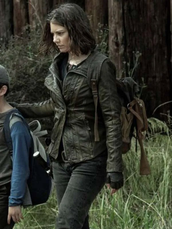 

 The Walking Dead Maggie Rhee Black Leather Jacket