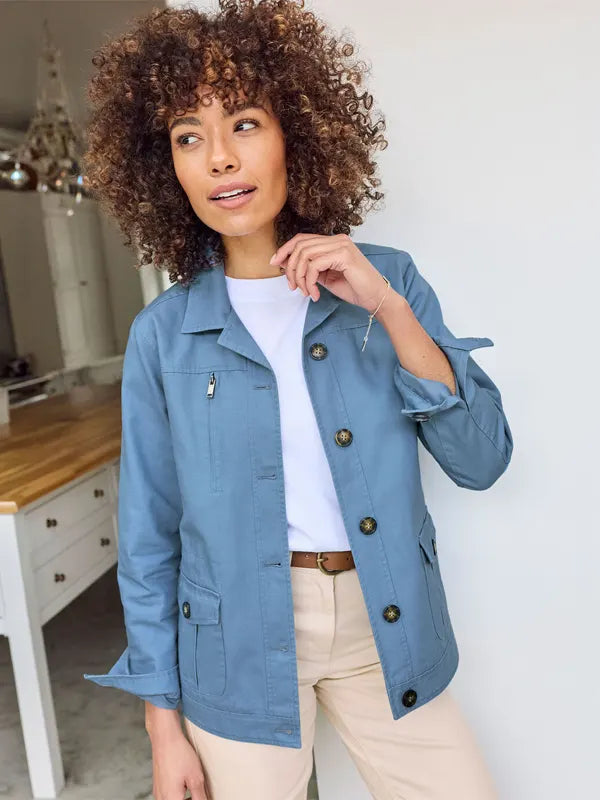 Lavina Okuneva Women's Light Blue Cotton Jacket