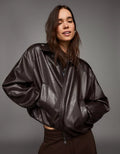 Leather blouson jacket