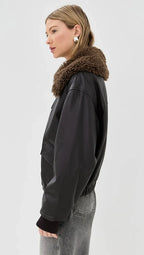 Lemaire-Leather-Blouson-With-Shearling-Collar-Dark-Espresso