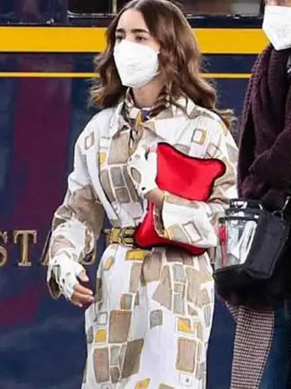 Lily Collins Emily In Paris S02 New Wool Coat