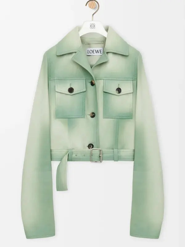 Loewe Suede Jacket Green