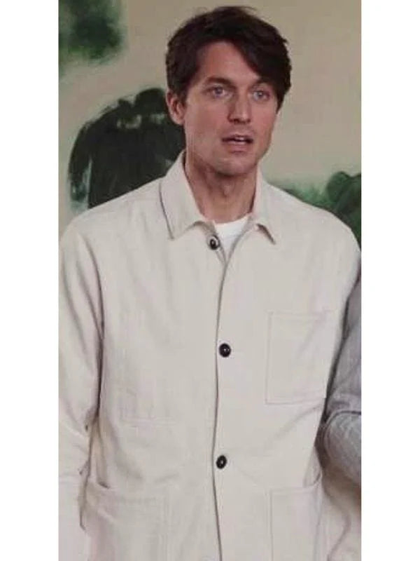 Lucas Bravo Emily In Paris S03 White Shacket