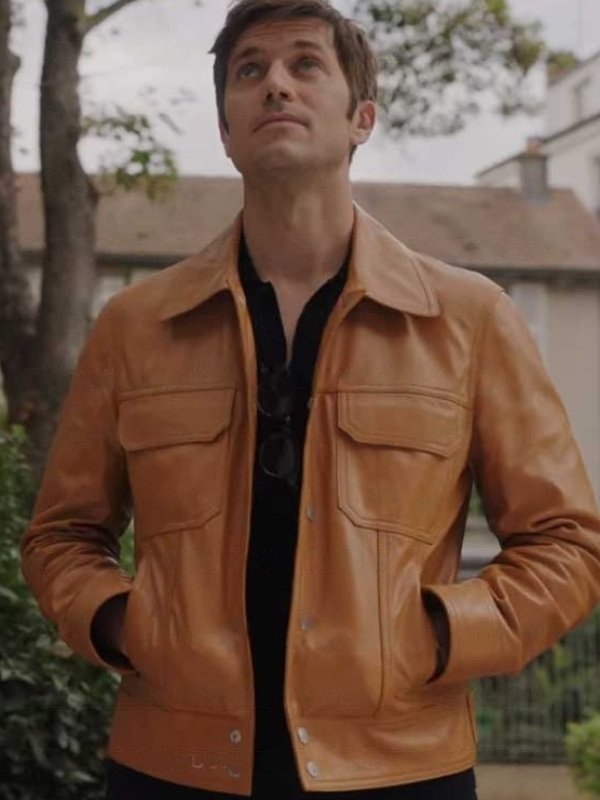  Lucas Bravo Emily in Paris Season 3 New Leather Jacket