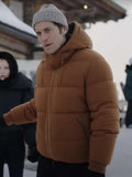 Lucas Bravo Emily in Paris Season 4 Brown Puffer Jacket