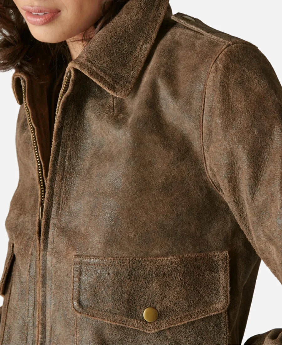 The Walking Dead Dead City S02 Mahina Napoleon Leather Jacket