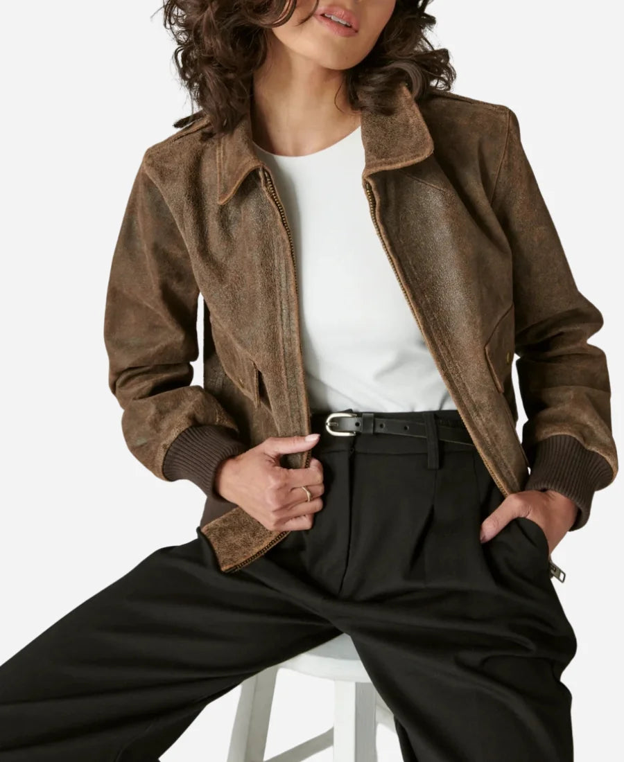 
 The Walking Dead Dead City S02 Mahina Napoleon Leather Jacket