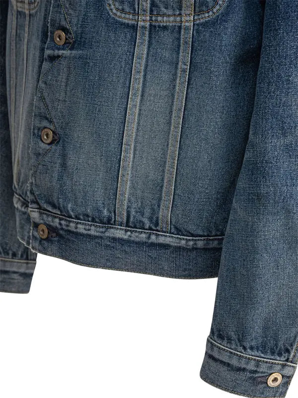 Mandarin Collar Denim Jacket
