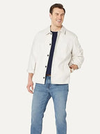 Manley Olson Relaxed-Fit Stretch White Cotton Jacket
