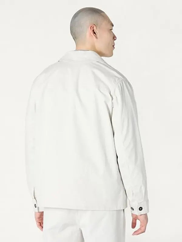 Manley Olson Relaxed-Fit Stretch White Cotton Jacket