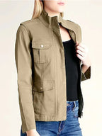 Margaret Women's Four Pocket Brown Cotton Jacket