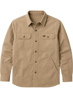 Margie Kuhn Wicklow Rugged Shirt Collar Beige Cotton Jacket