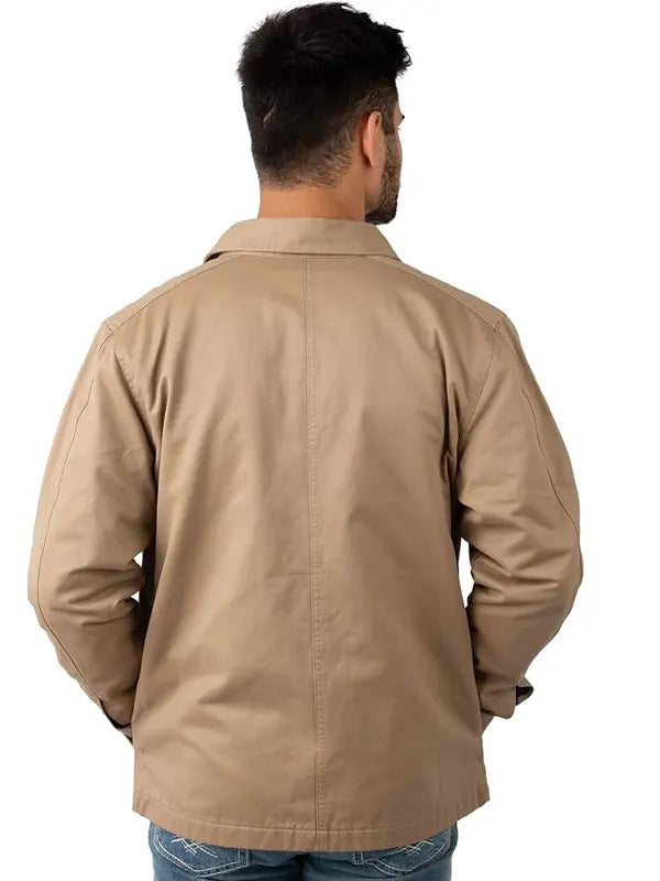 Margie Kuhn Wicklow Rugged Shirt Collar Beige Cotton Jacket