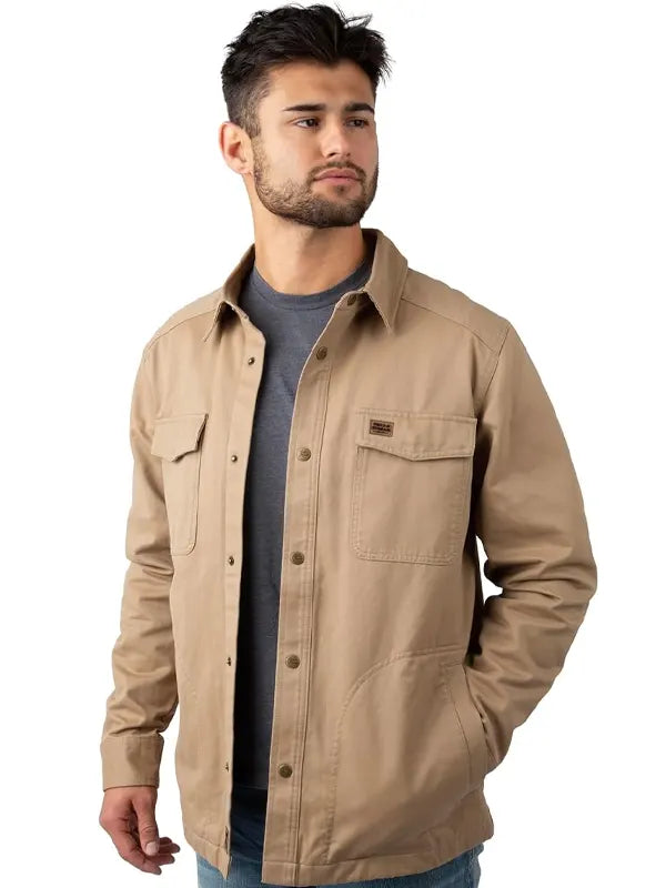 Margie Kuhn Wicklow Rugged Shirt Collar Beige Cotton Jacket