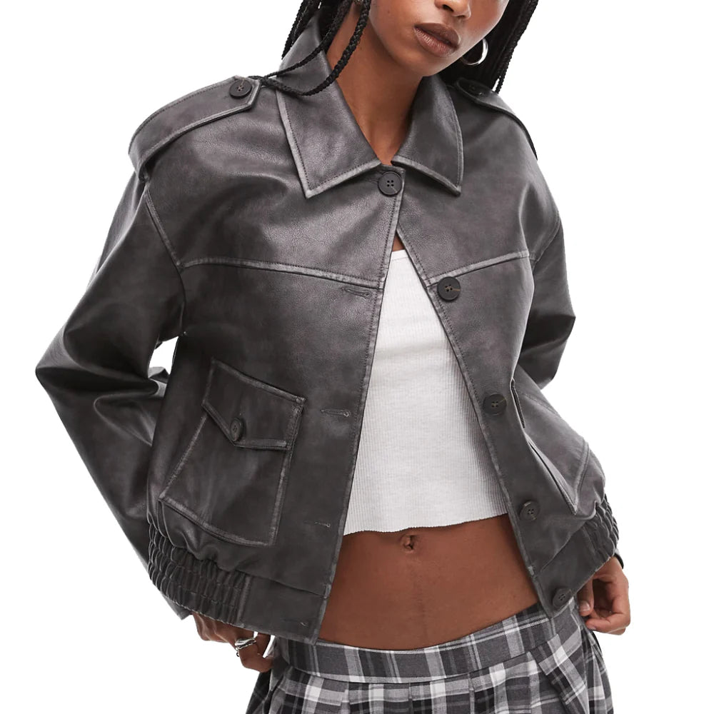 Marshalls Ash Santos Black Leather Jacket