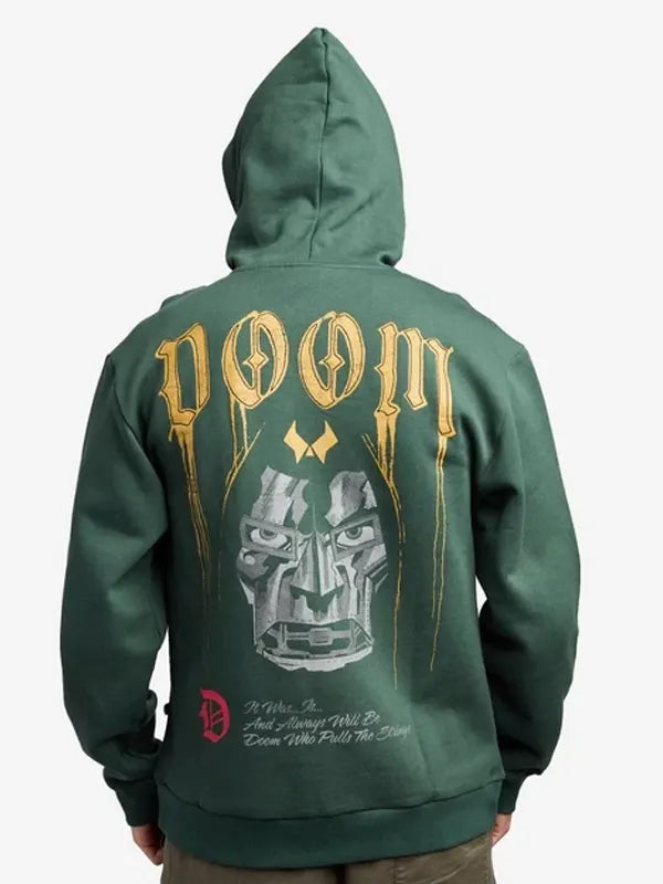 Marvel Doctor Doom Distressed Print Zip-up Hoodie