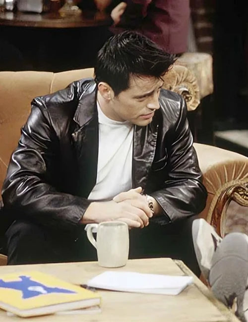 Friends S06 Matt LeBlanc Black Leather Blazer Jacket