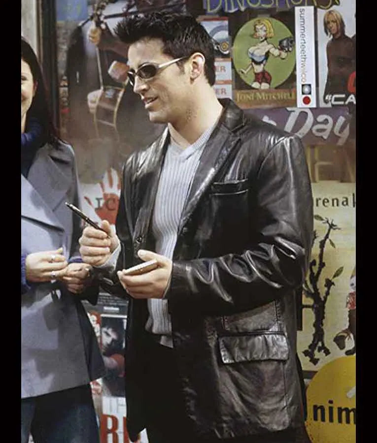 Friends S06 Matt LeBlanc Black Leather Blazer Jacket