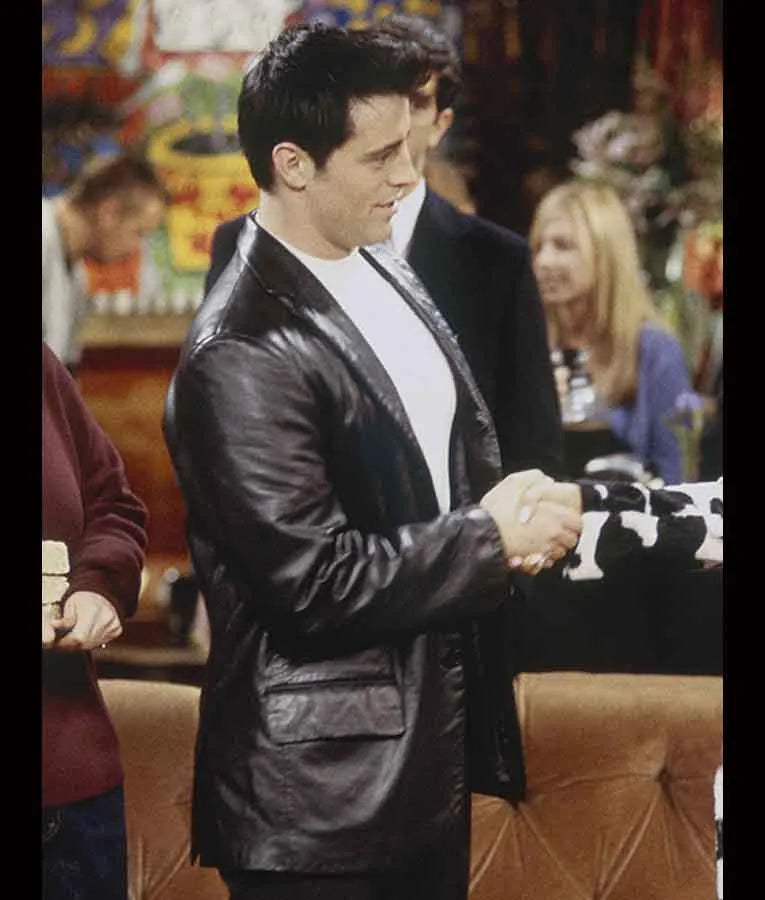 Friends S06 Matt LeBlanc Black Leather Blazer Jacket