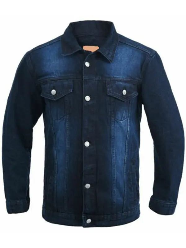 Mcdonagh Navy Blue Slim Fit Denim Jacket