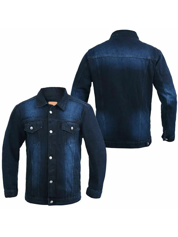 Mcdonagh Navy Blue Slim Fit Denim Jacket