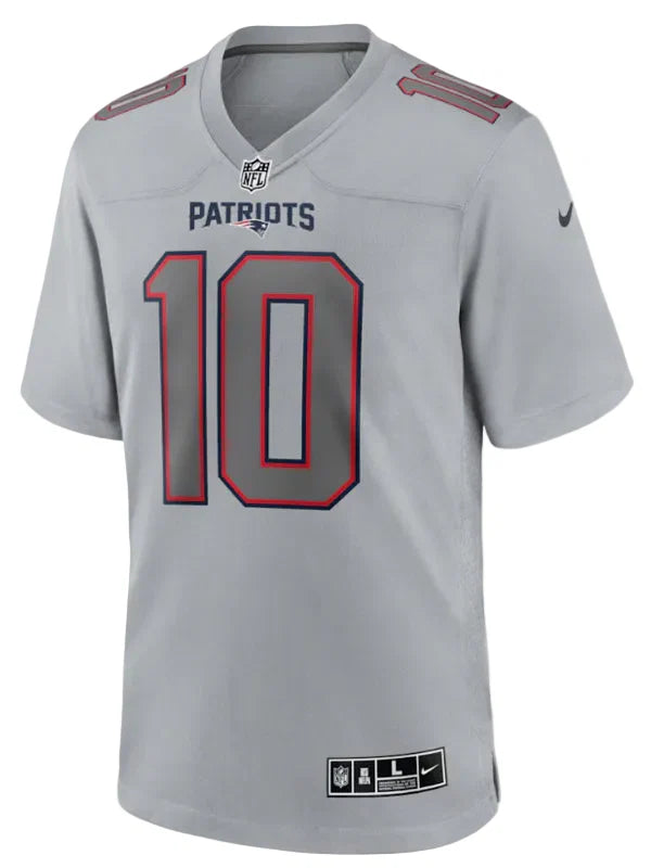 Men-Nike-Drake-Maye-Gray-New-England-Patriots-Atmosphere-Fashion-Game-Jersey