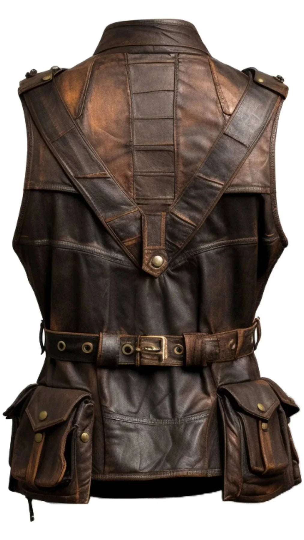 Brown Leather Regular Size Vintage Vest for Men Zing Apparel