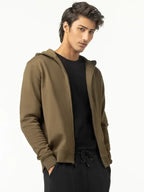 Elouise Lynch Regular Fit Brown Zipper Hoodie