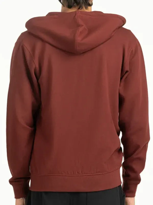 Jayme Murphy Regular Fit Maroon Zipper Hoodie