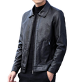 Tall Leather Biker Jacket Men, Black Zing Apparel