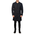 Petrillo Wool Singled Breasted Coat, Black Zing Apparel