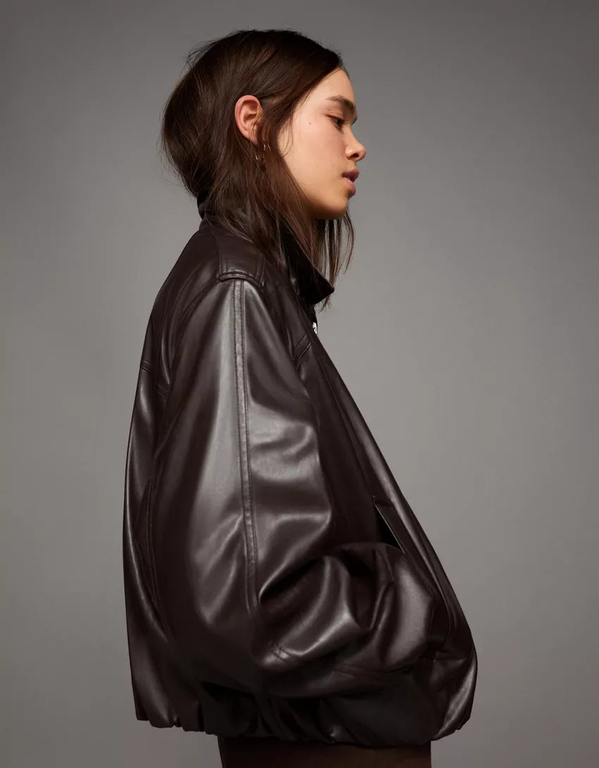 Men’s leather blouson jacket