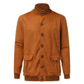 Classyak Fashion Suede Leather Jacket, Brown Zing Apparel